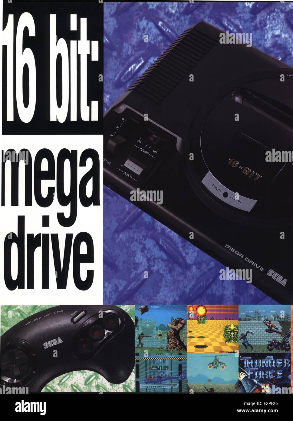 1990s UK Sega Mega Drive Magazine Advert Stock Photo