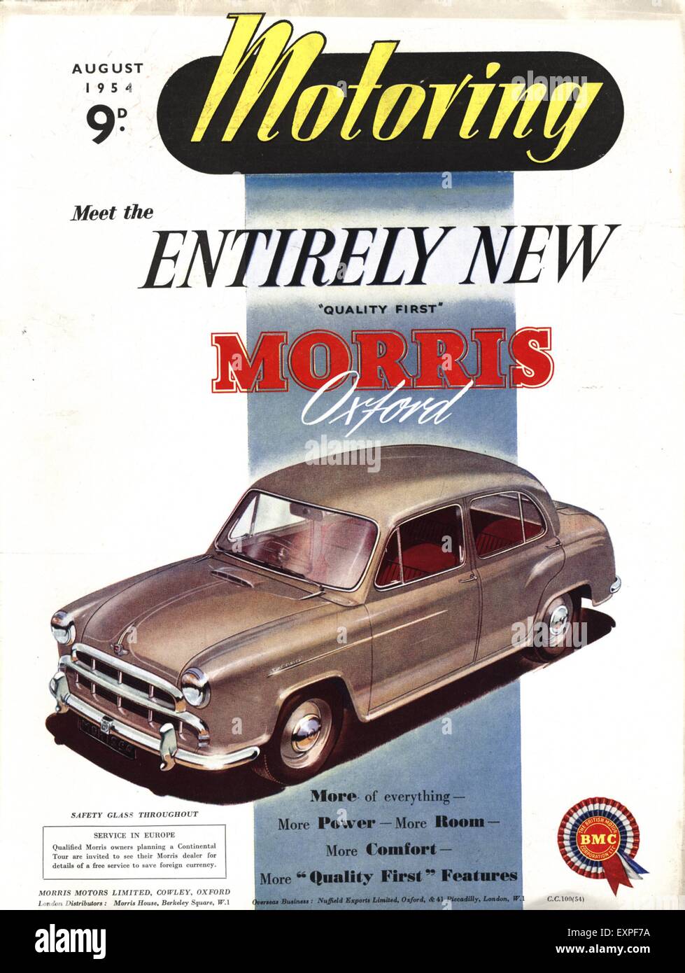 1950s UK Morris Oxford Magazine Advert Stock Photo ...