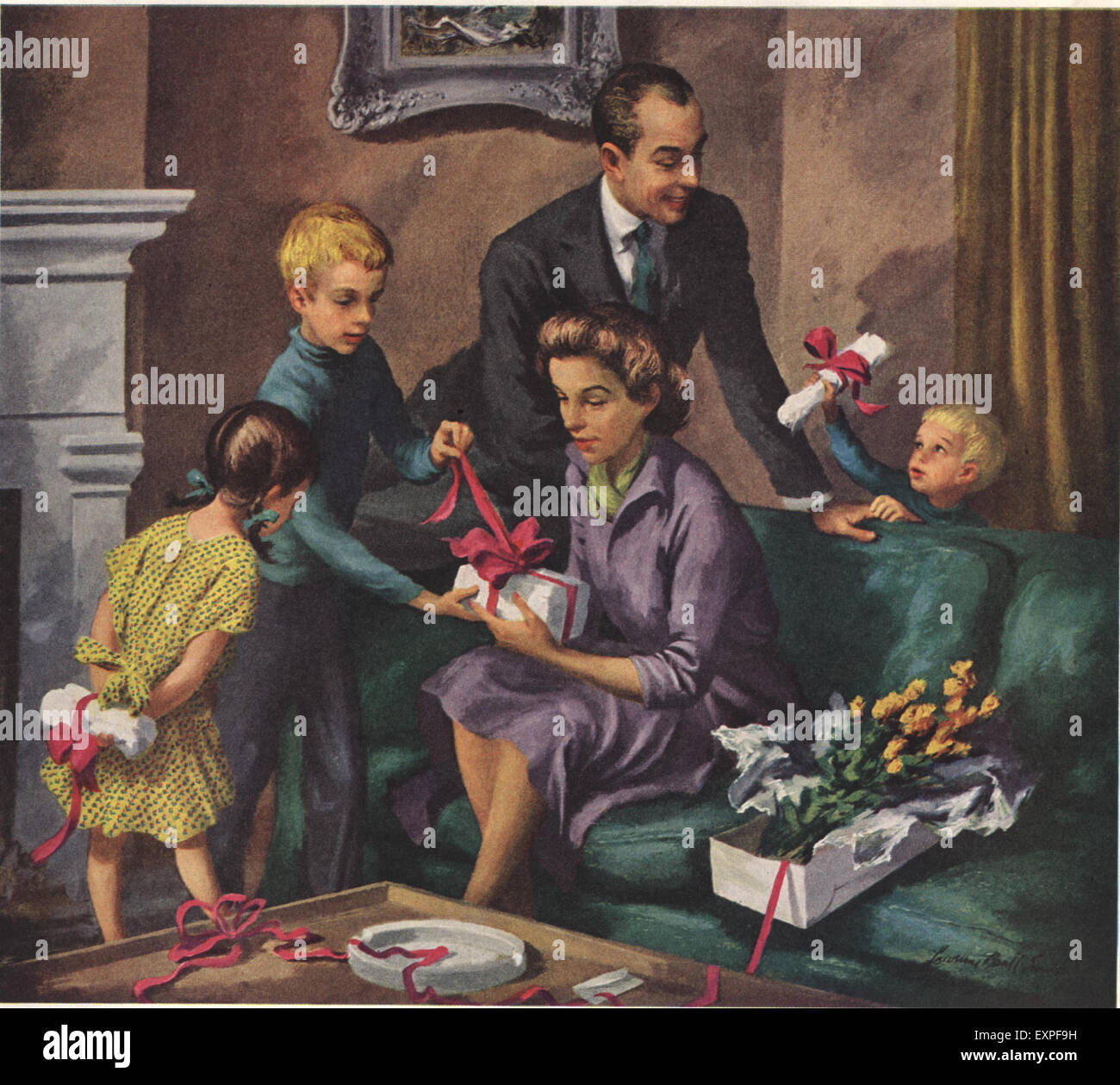 1940s USA Massachusetts mutual Magazine Advert Stock Photo Alamy