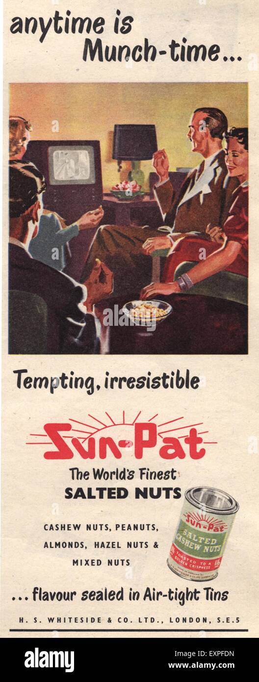 1950s UK Sun-Pat Magazine Advert Stock Photo