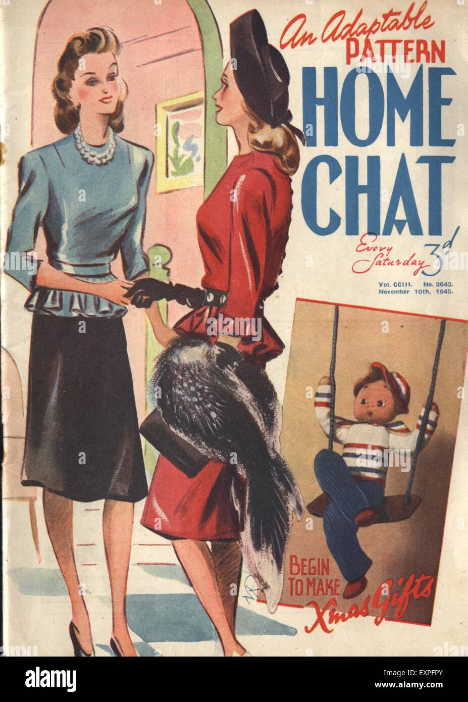 1940s Uk Home Chat Magazine Cover Stock Photo Alamy