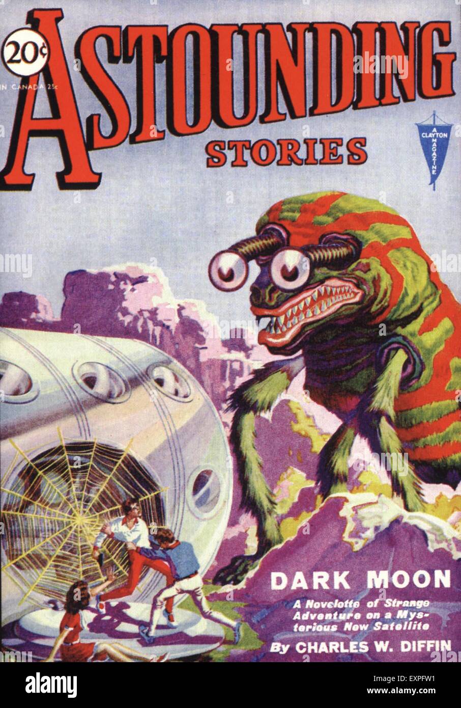 1940s USA Astounding Stories Magazine Cover Stock Photo