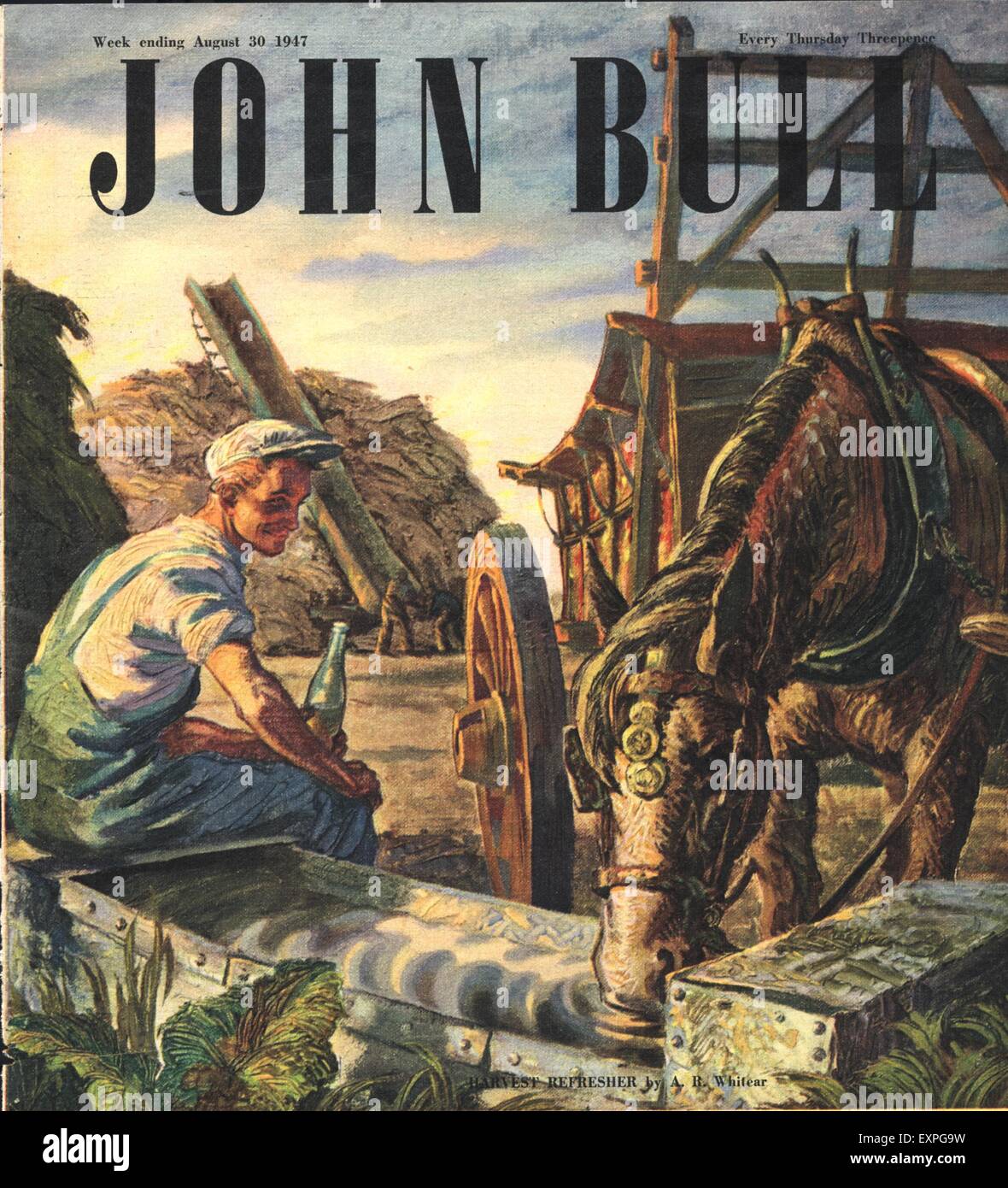 1940s UK John Bull Magazine Cover Stock Photo