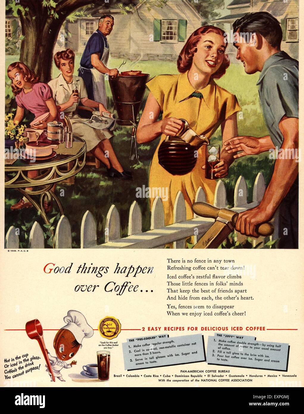 1940s USA Coffee Magazine Advert Stock Photo Alamy
