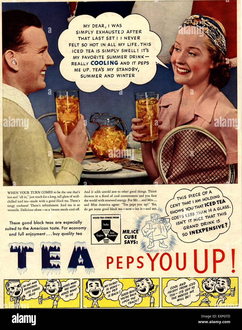 1940s USA Tea Magazine Advert Stock Photo Alamy