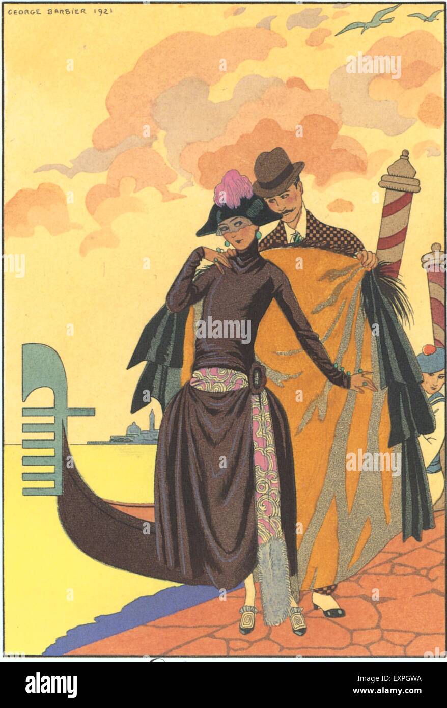 1920s France Venice Magazine Plate Stock Photo - Alamy