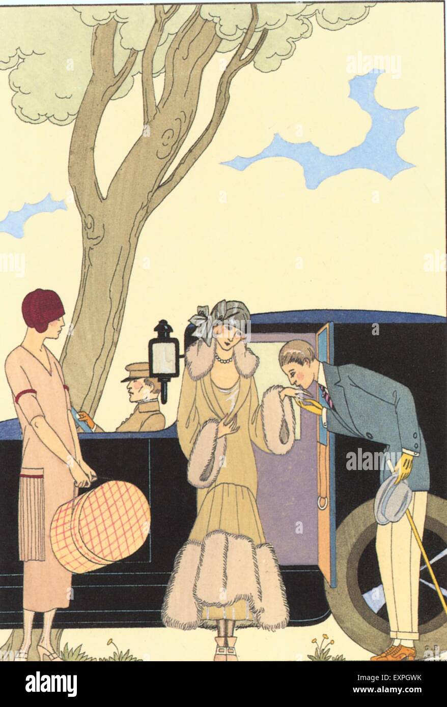 1920s France George Barbier Magazine Plate Stock Photo - Alamy