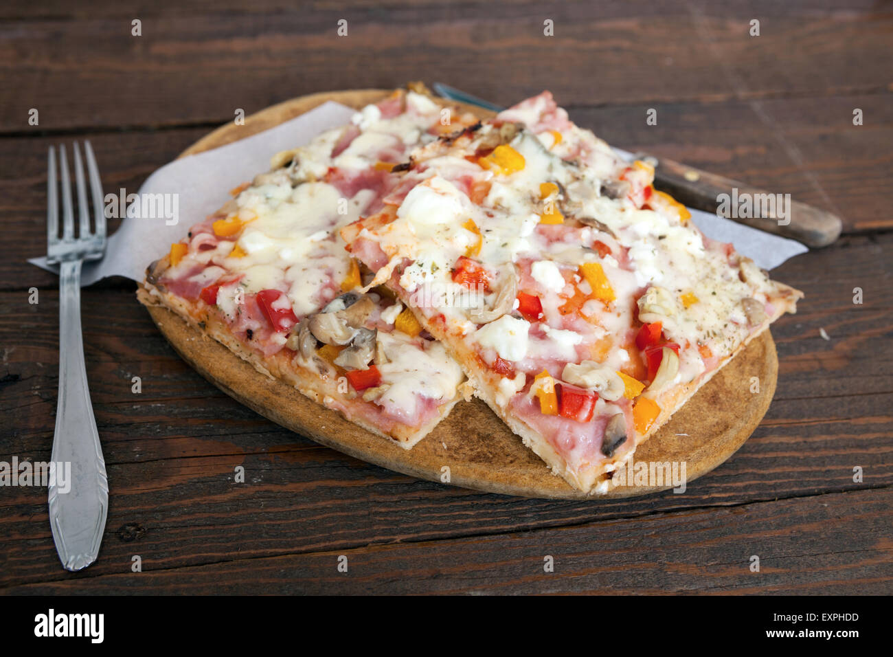 Homemade Pizza Slices Stock Photo