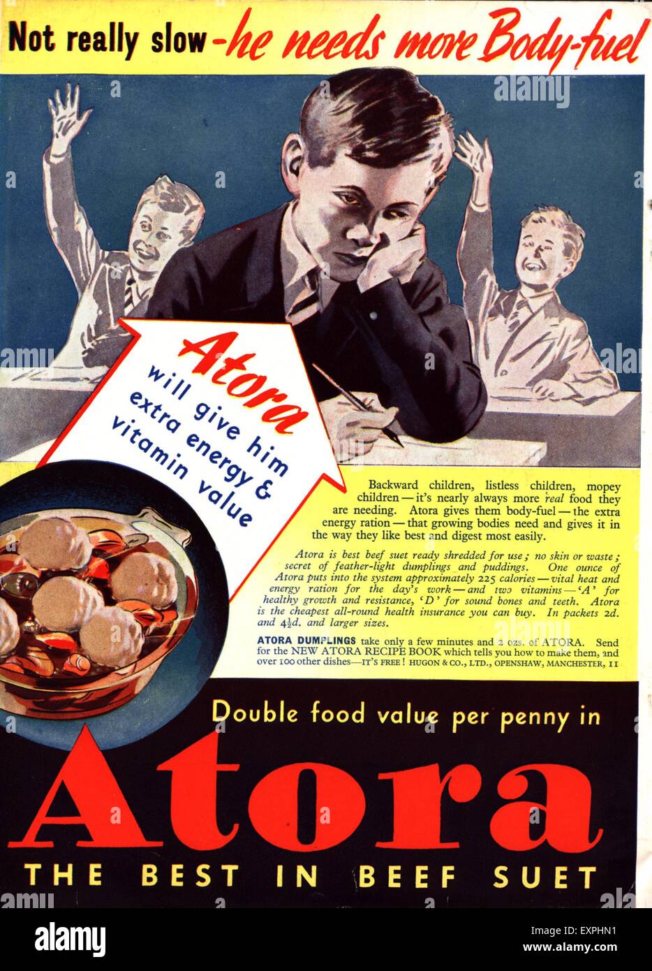 1930s UK Atora Suet Magazine Advert Stock Photo Alamy