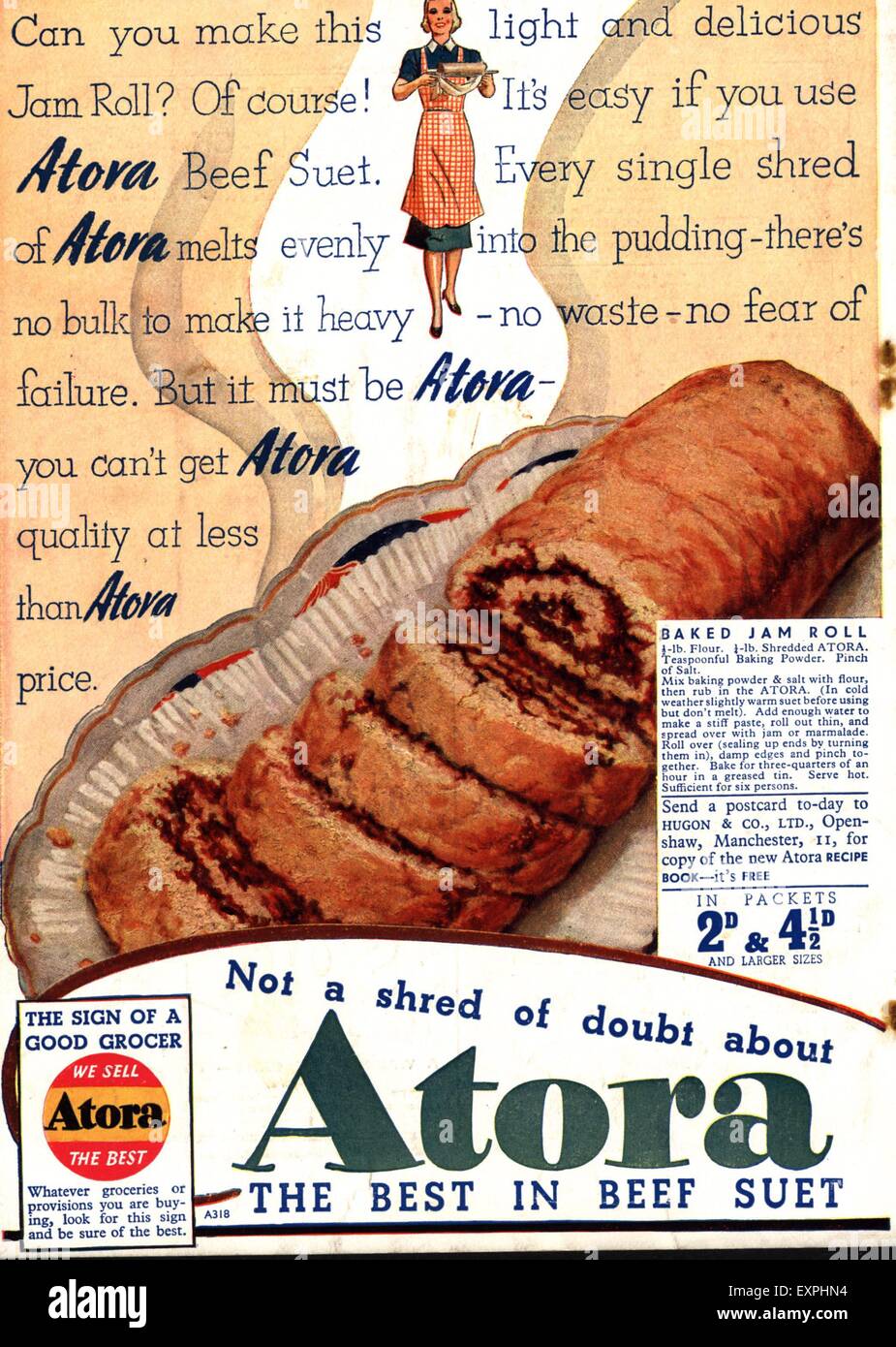 1930s UK Atora Suet Magazine Advert Stock Photo Alamy