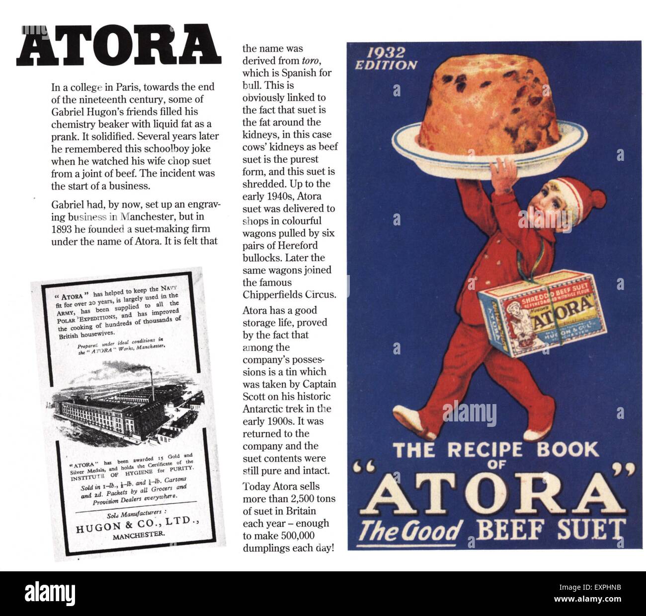 1930s UK Atora Suet Magazine Advert Stock Photo Alamy