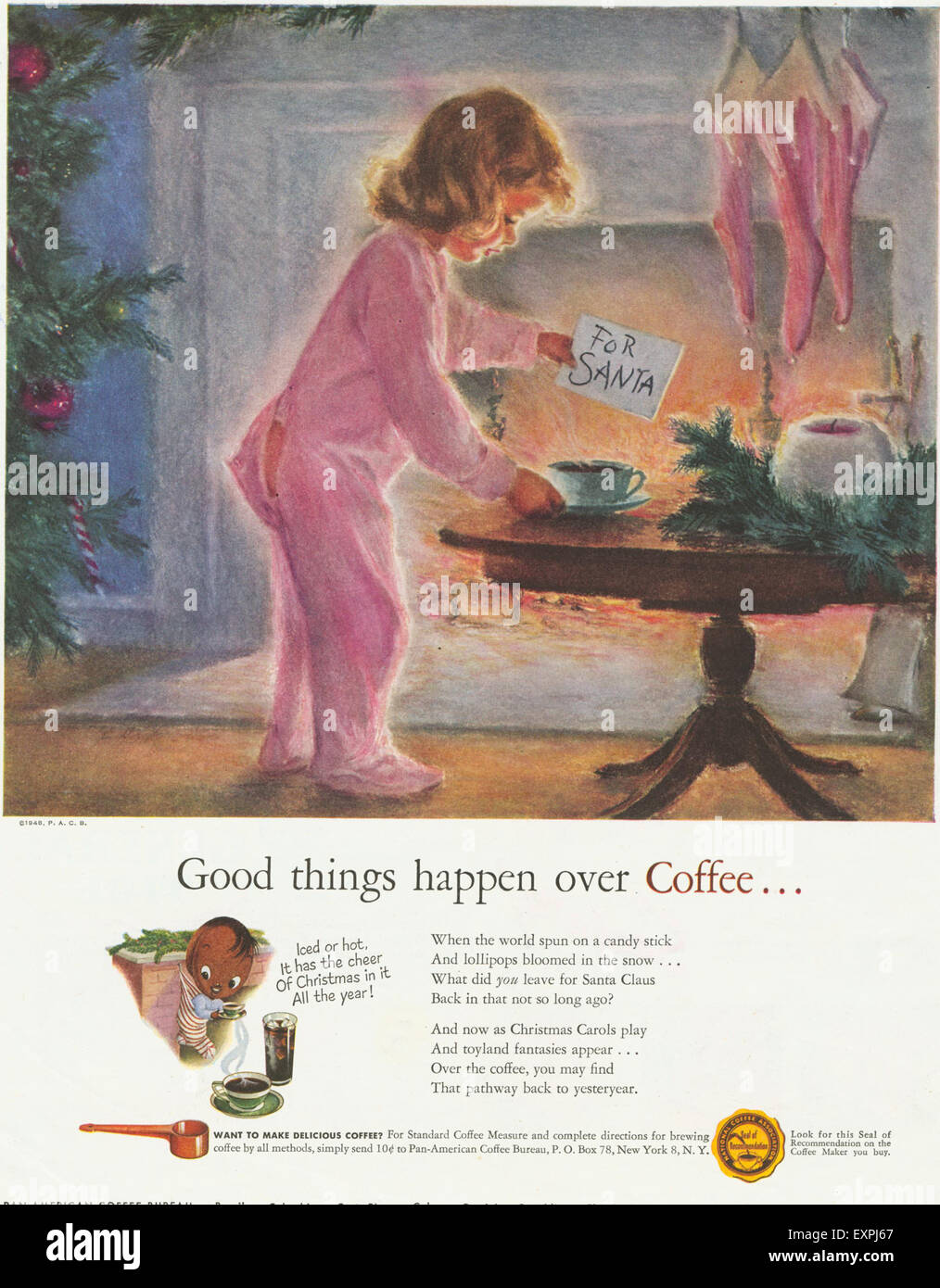 1950s USA Christmas Magazine Advert Stock Photo
