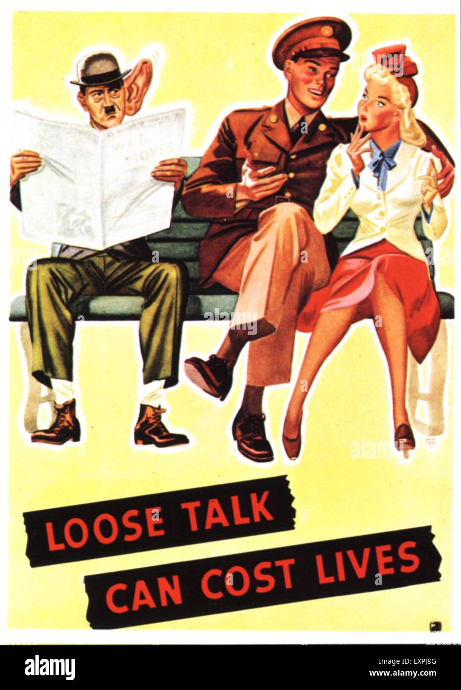 1940s USA Loose Talk Can cost Lives Poster Stock Photo