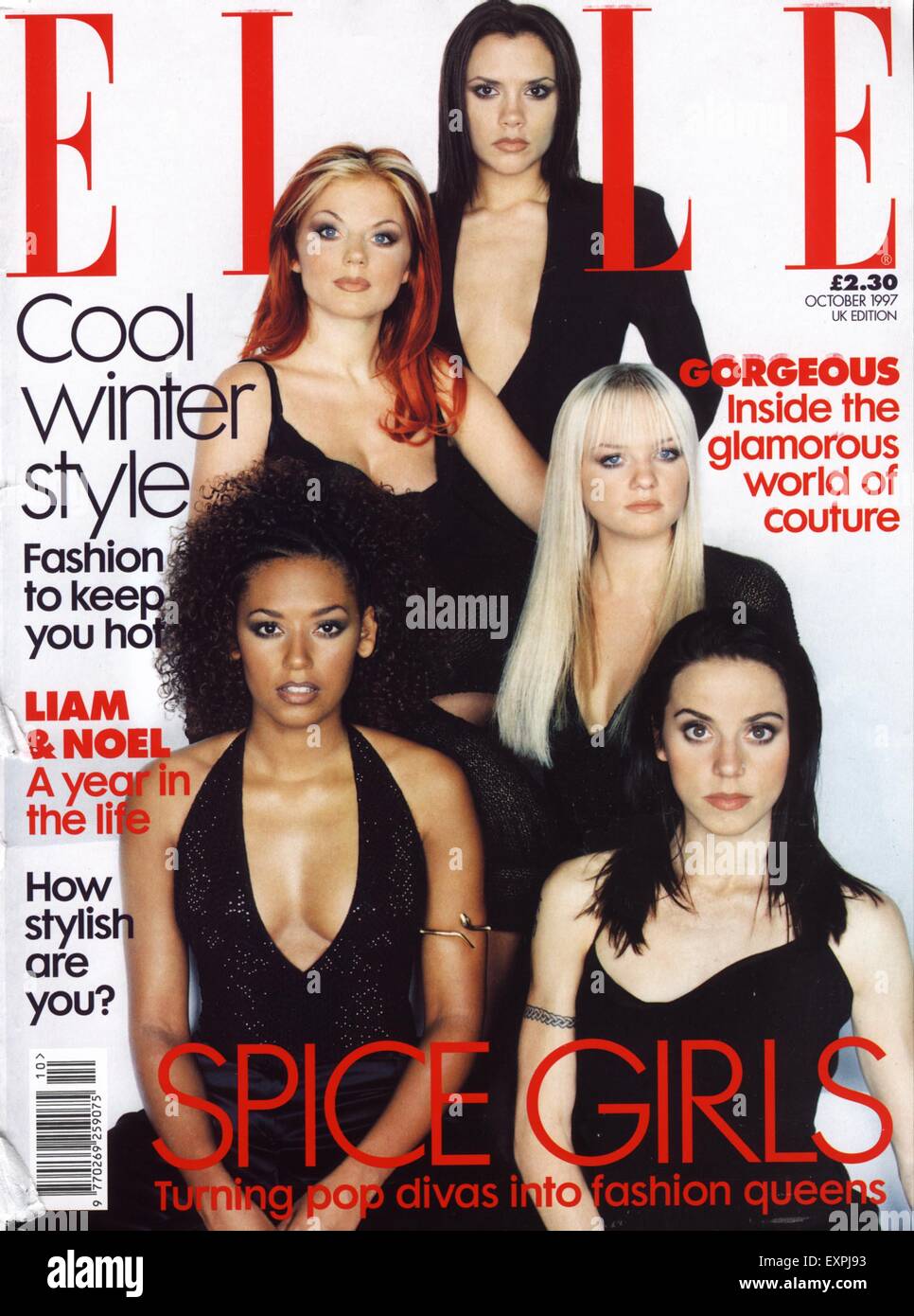 1990s UK Elle Magazine Cover Stock Photo