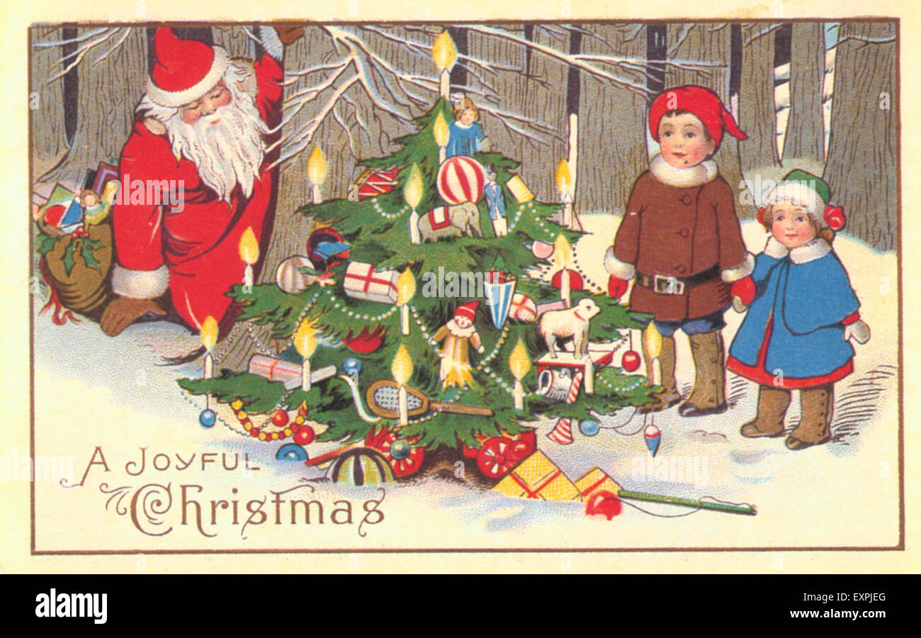 1910s UK Christmas Greetings Card Stock Photo