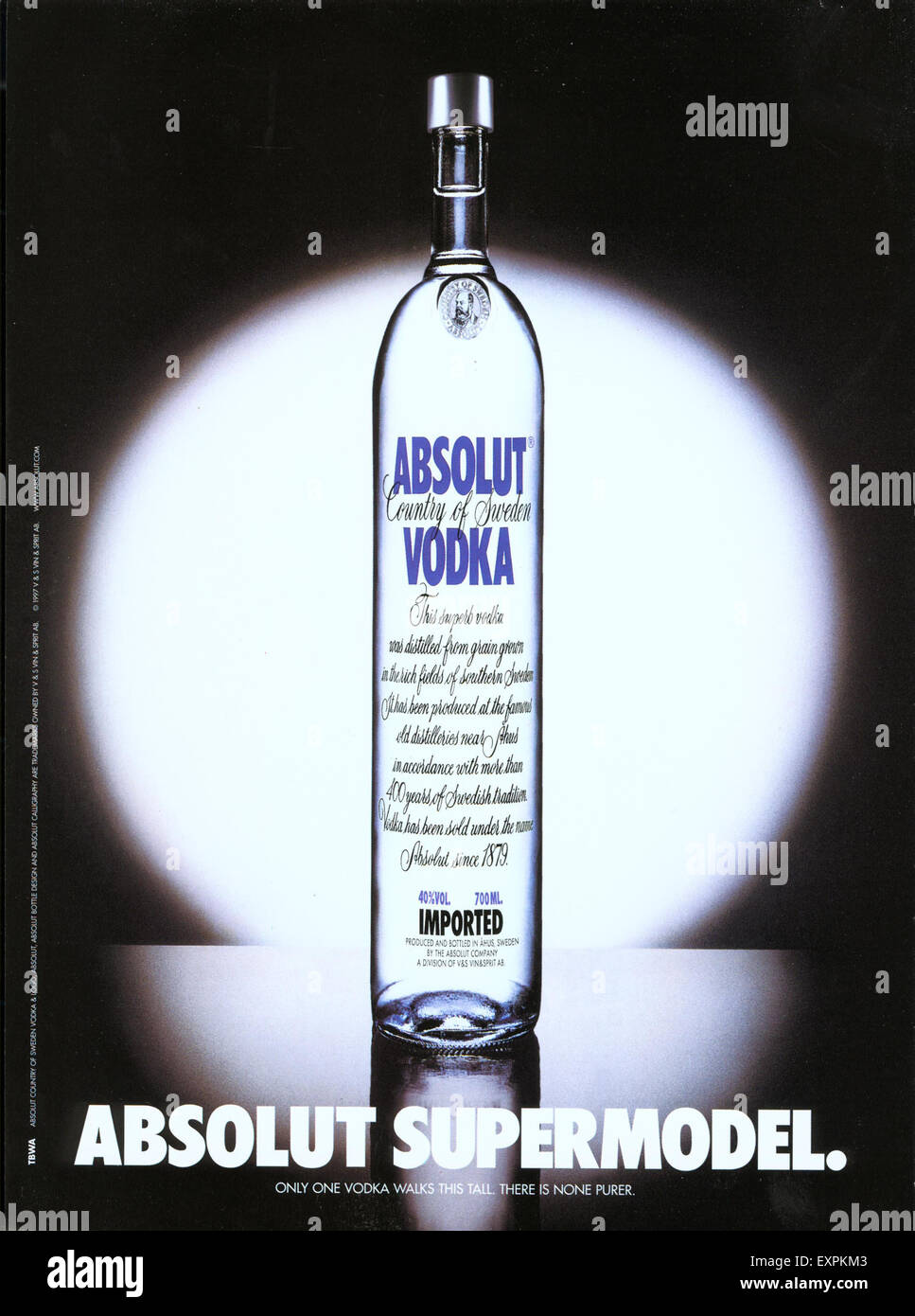 2000s UK Absolut Magazine Advert Stock Photo