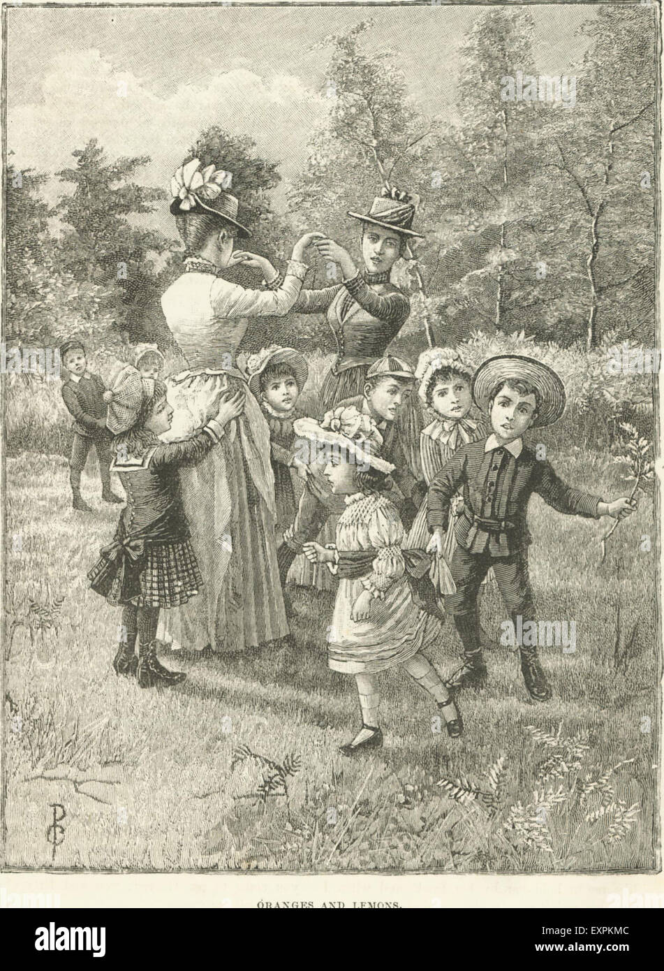 1880s UK Childrens Games Magazine Plate Stock Photo