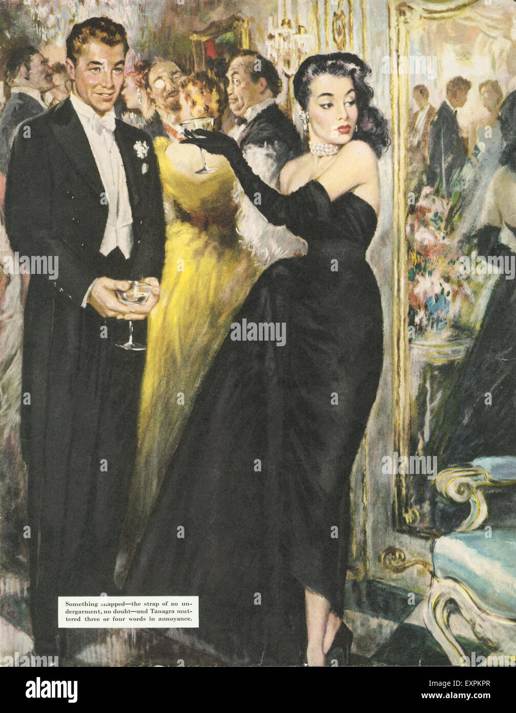 1950s USA Story Illustration Romance Magazine Plate Stock Photo