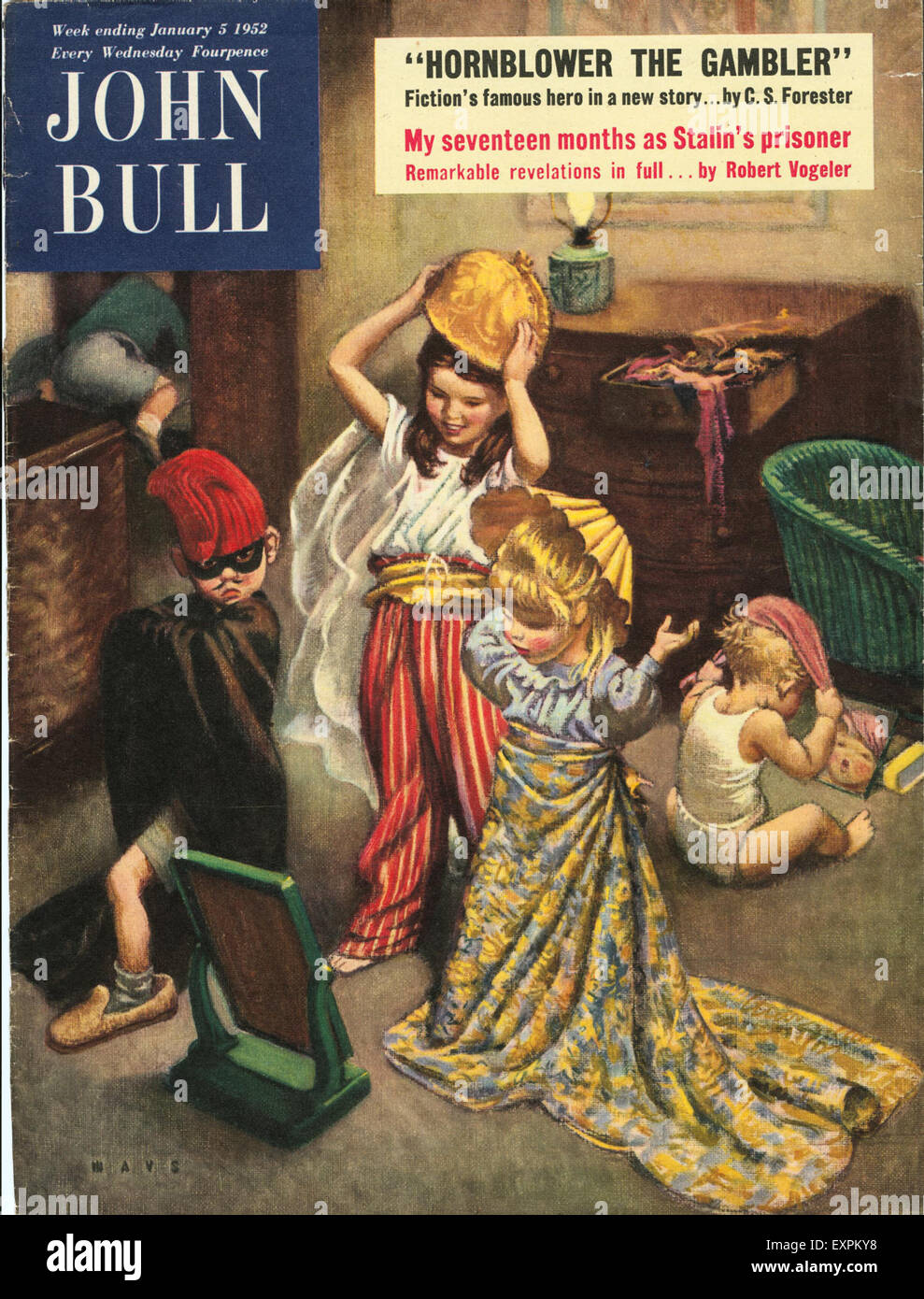 1950s UK John Bull Magazine Cover Stock Photo