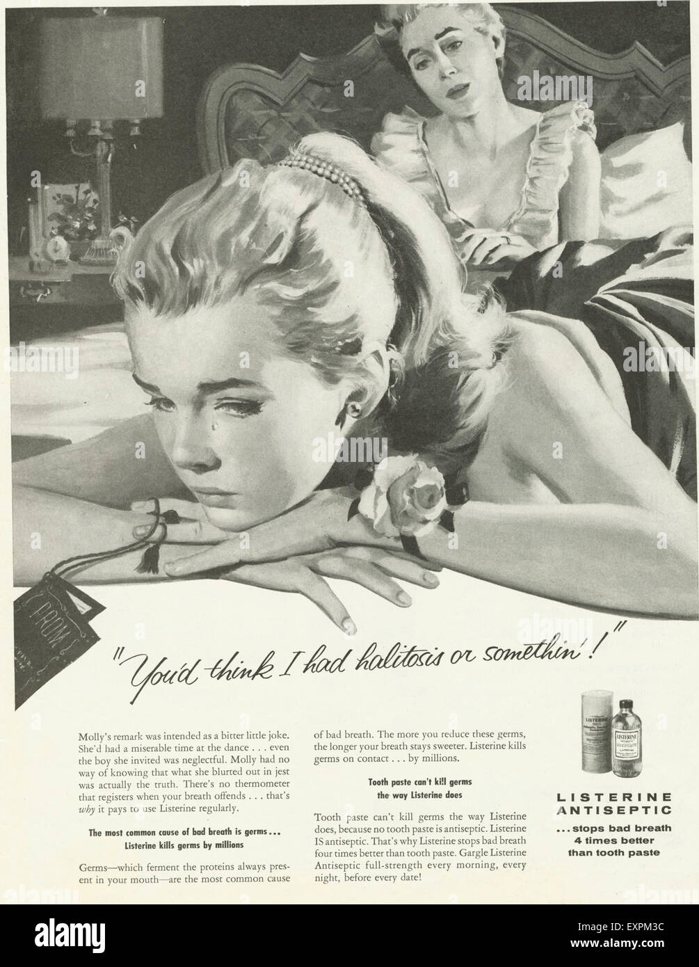 1950s USA Listerine Magazine Advert Stock Photo