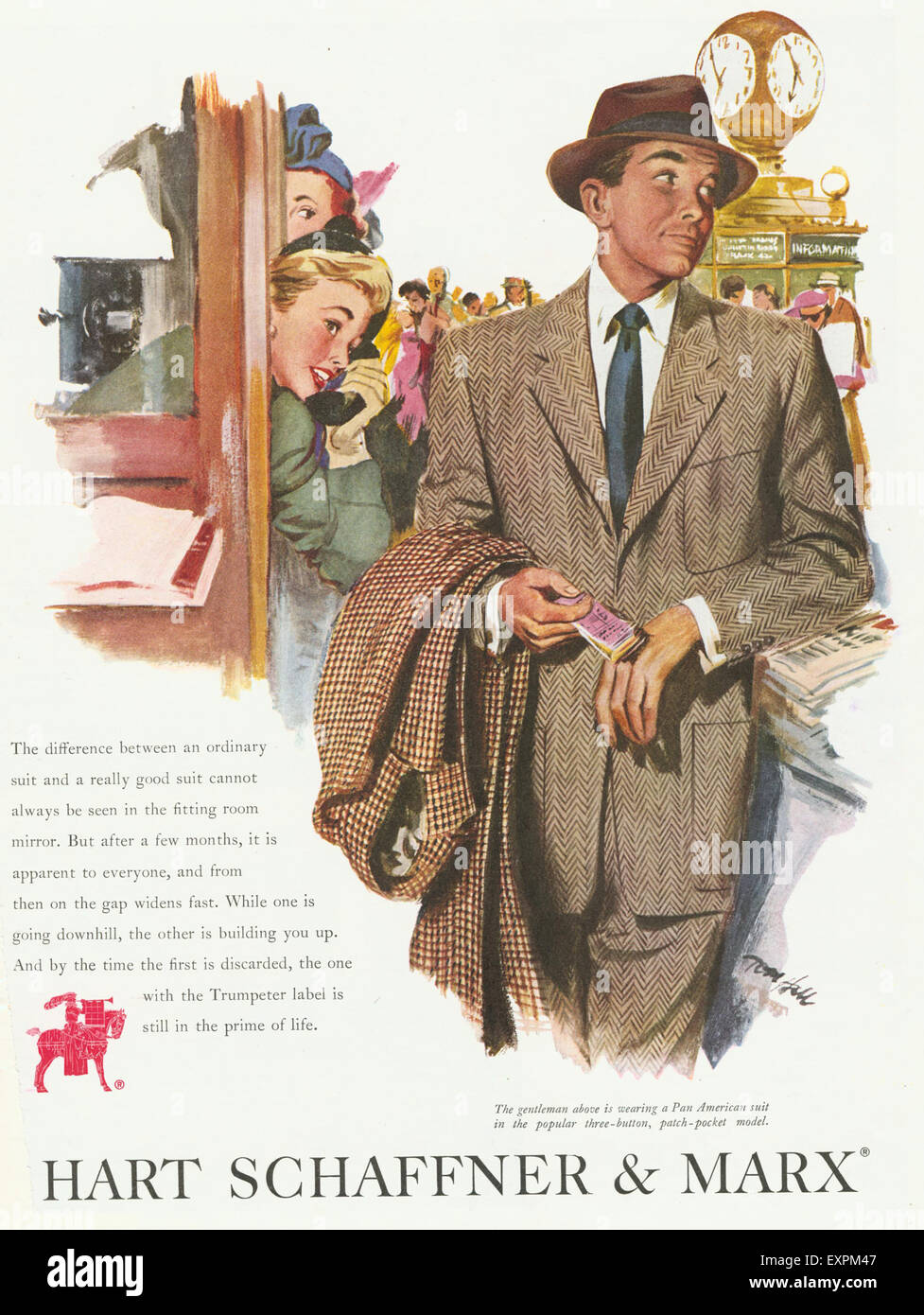1950s USA Hart Schaffner Marx Magazine Advert Stock Photo