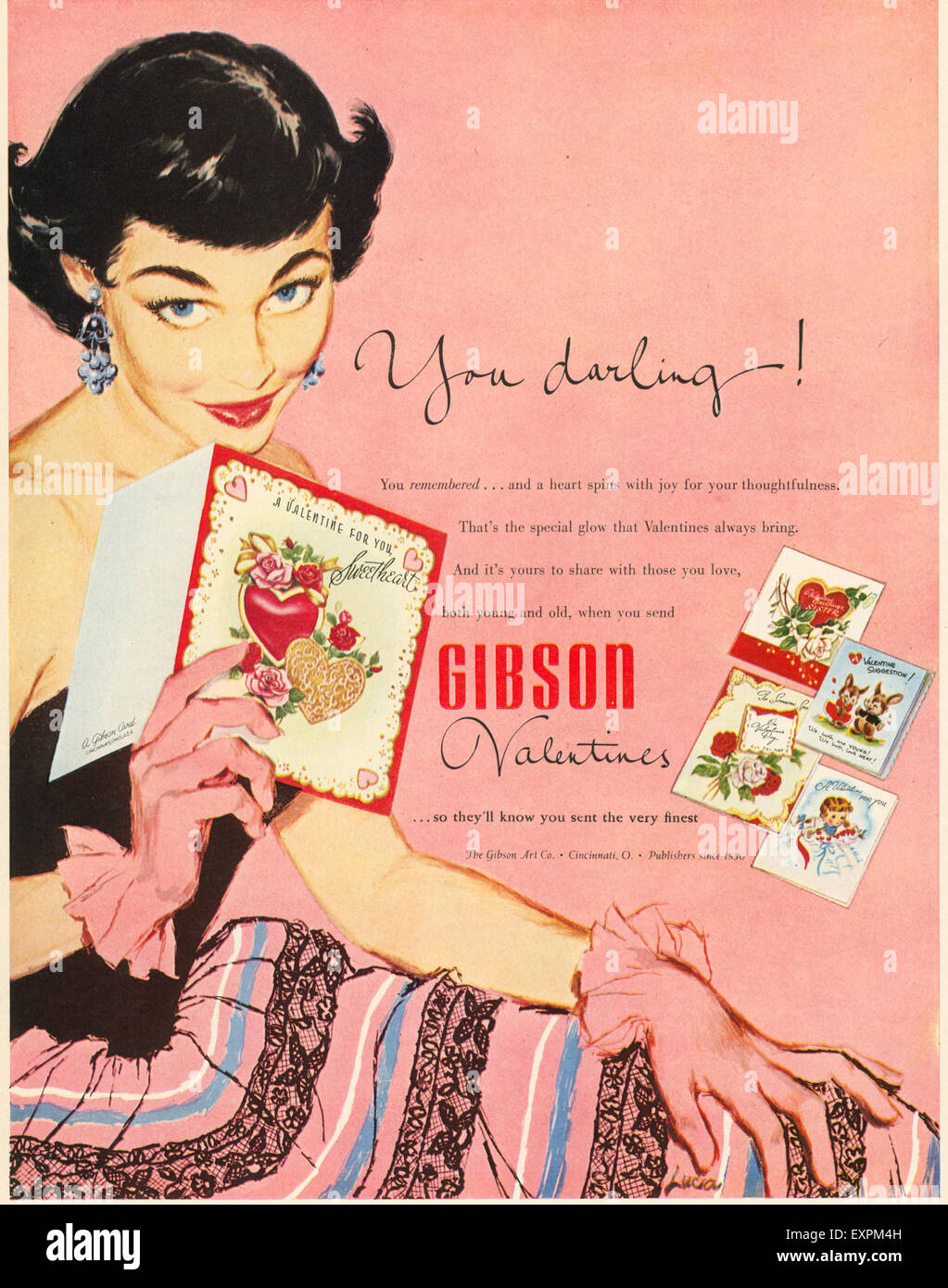 1950s USA Gibson Greetings Cards Magazine Advert Stock Photo Alamy