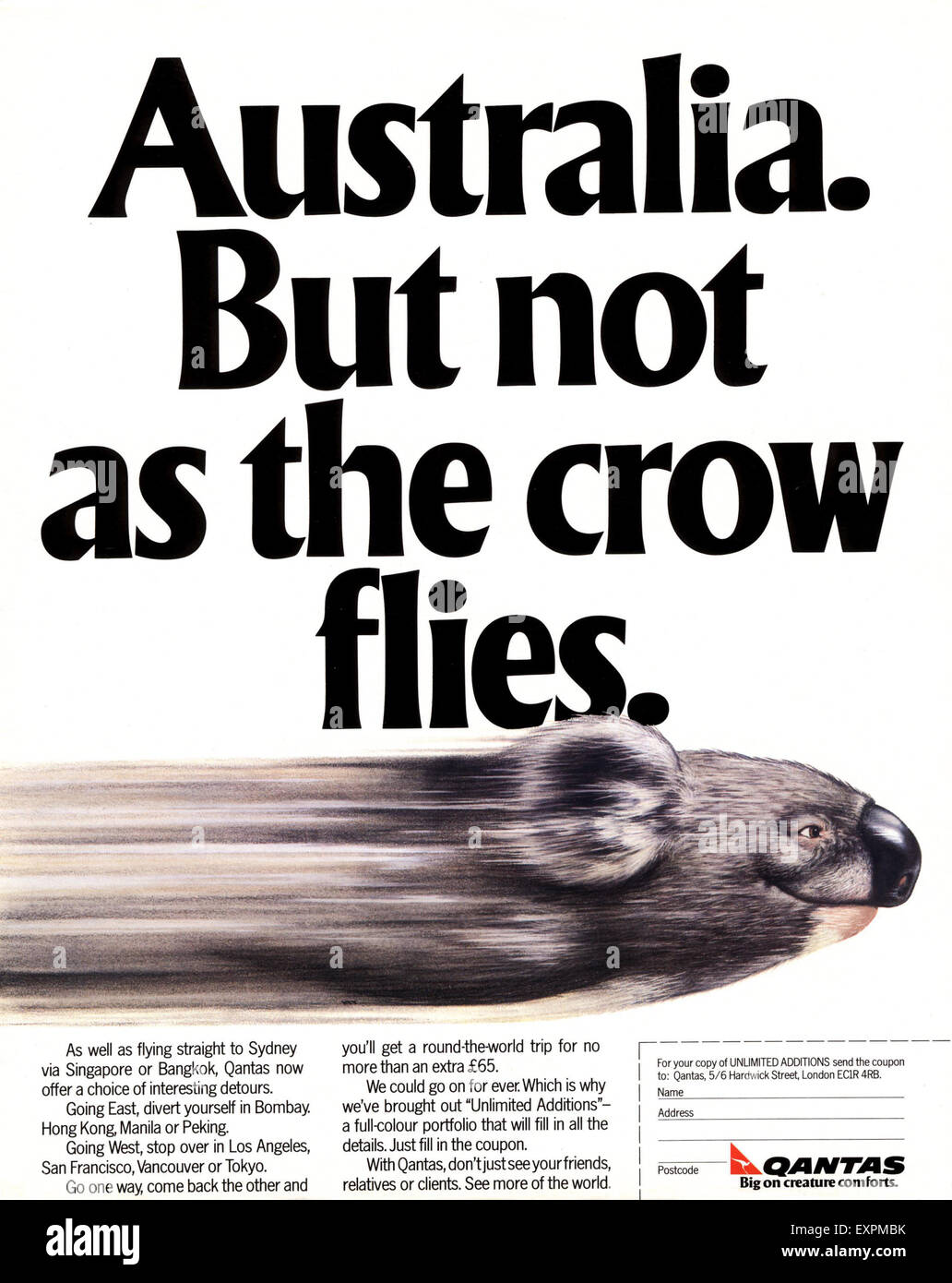 1990s Uk Quantas Magazine Advert Stock Photo 85321479 Alamy