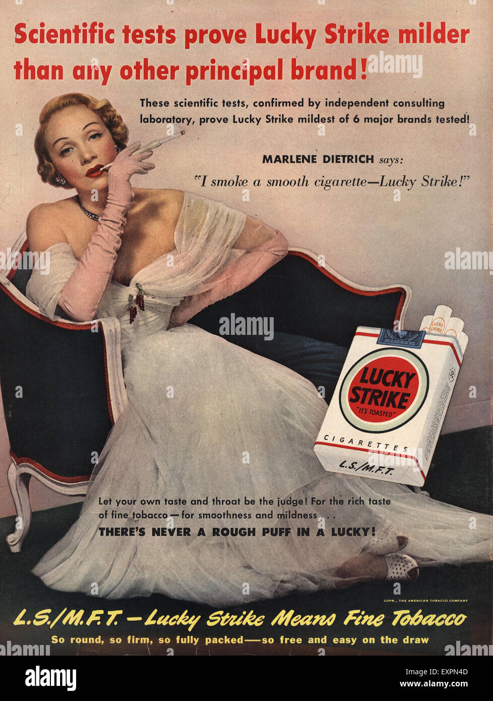 Vintage 1940s Lucky Strike Cigarettes Ad