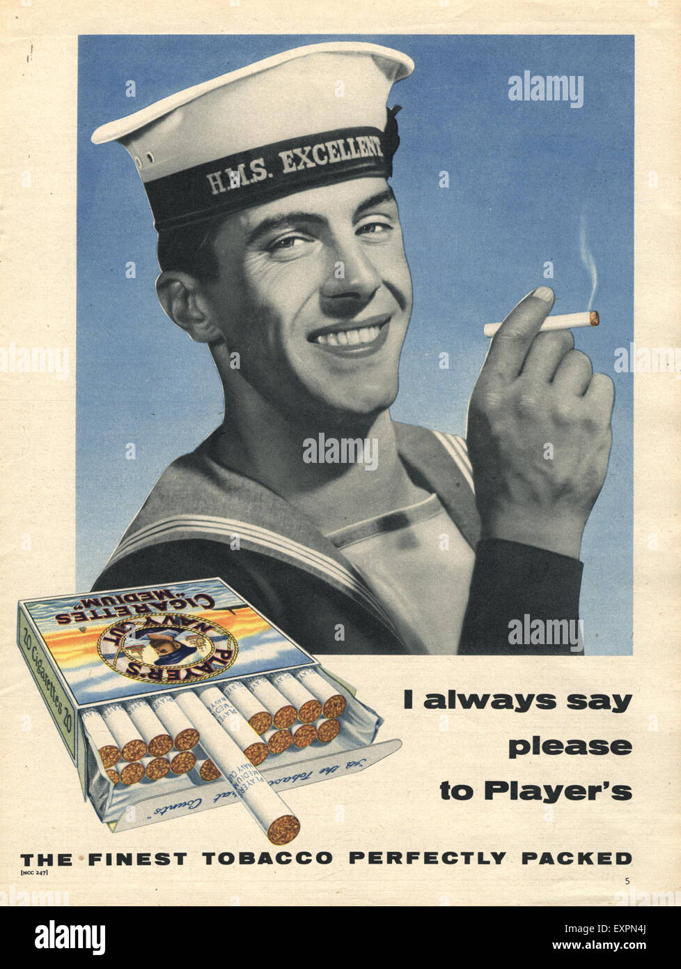 1940s UK Player's Magazine Advert Stock Photo