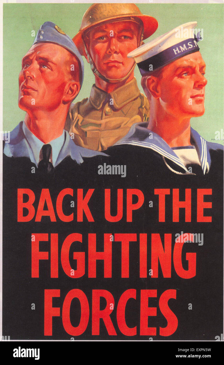 1940s UK WW2 Propaganda Poster Stock Photo