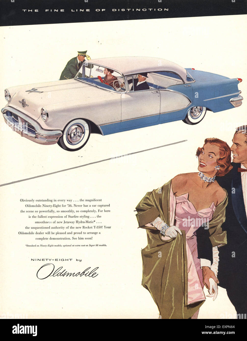 1950s USA Oldsmobile General Motors Magazine Advert Stock Photo