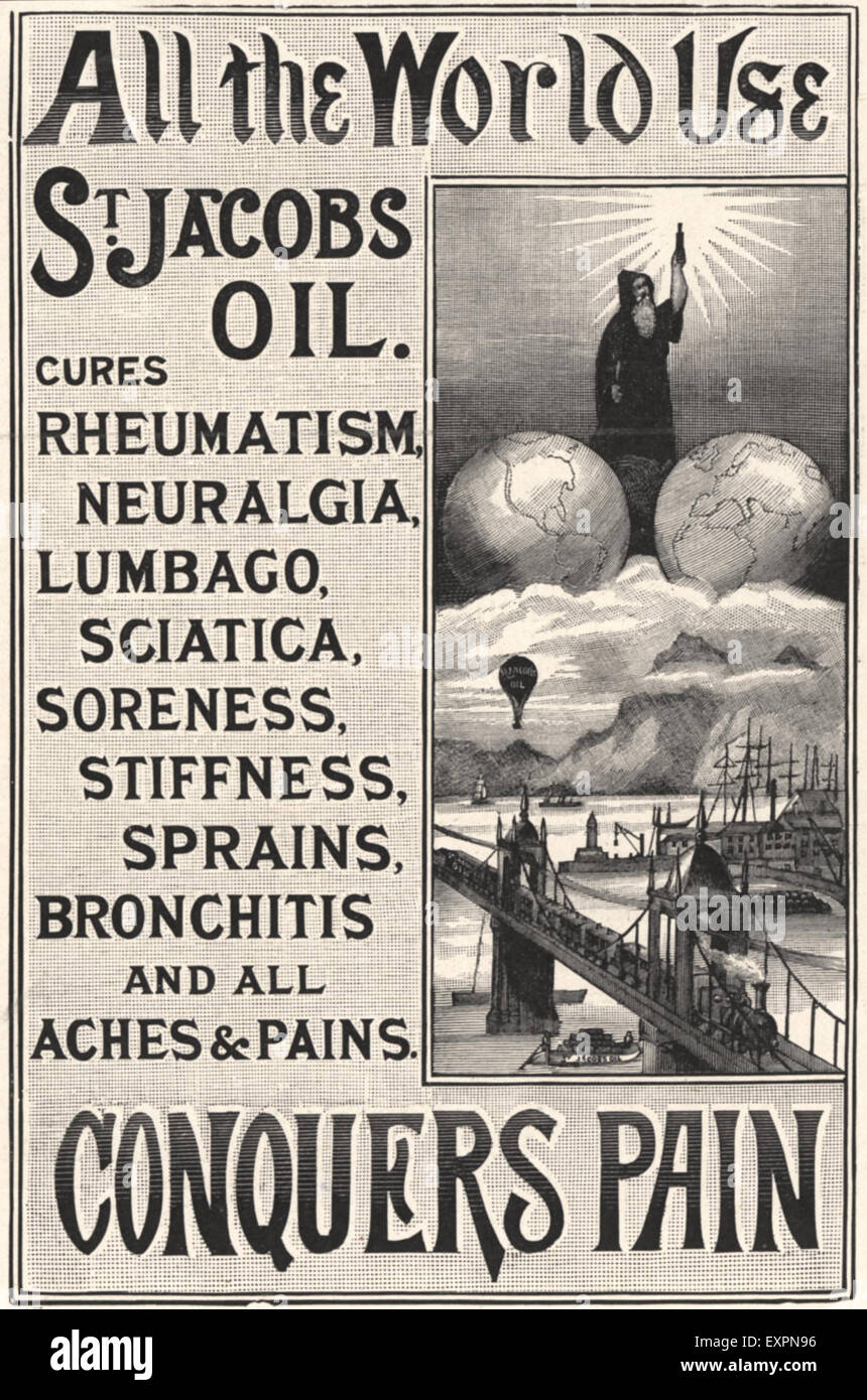 1890s UK St. Jacob's Oil Magazine Advert Stock Photo - Alamy