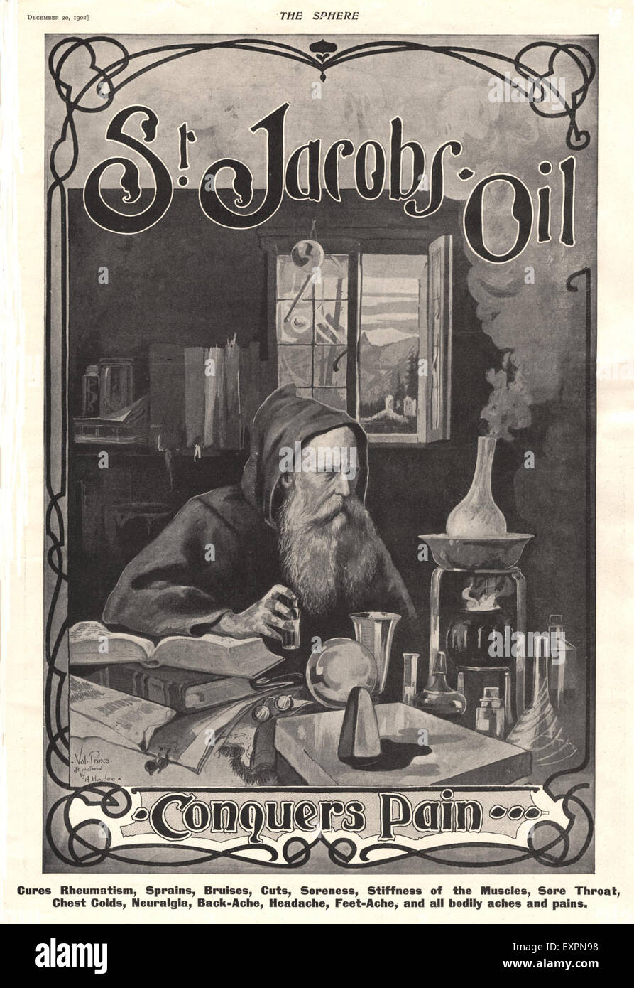 1890s UK St. Jacob's Oil Magazine Advert Stock Photo - Alamy