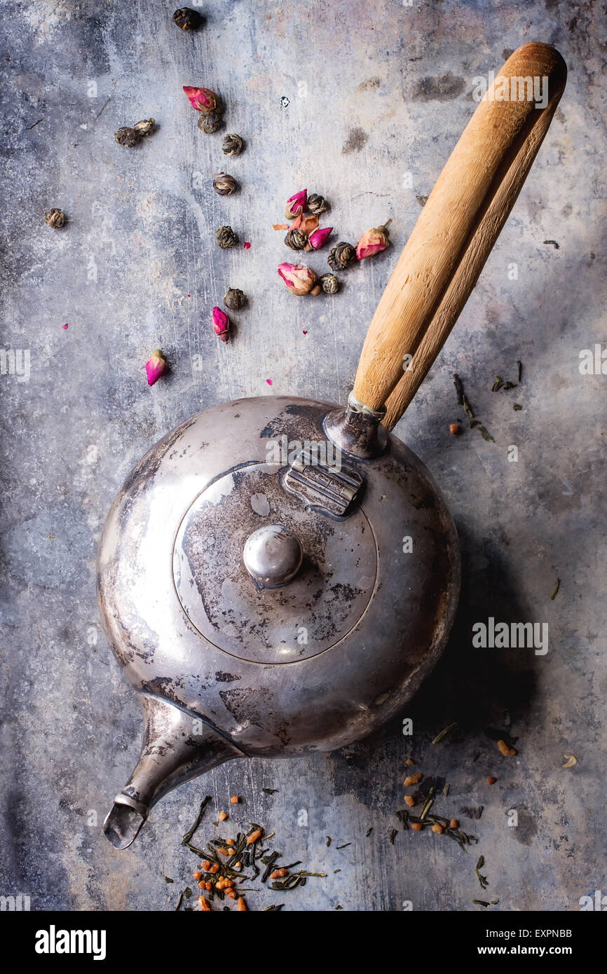 Vintage metal teapot Stock Photo Alamy