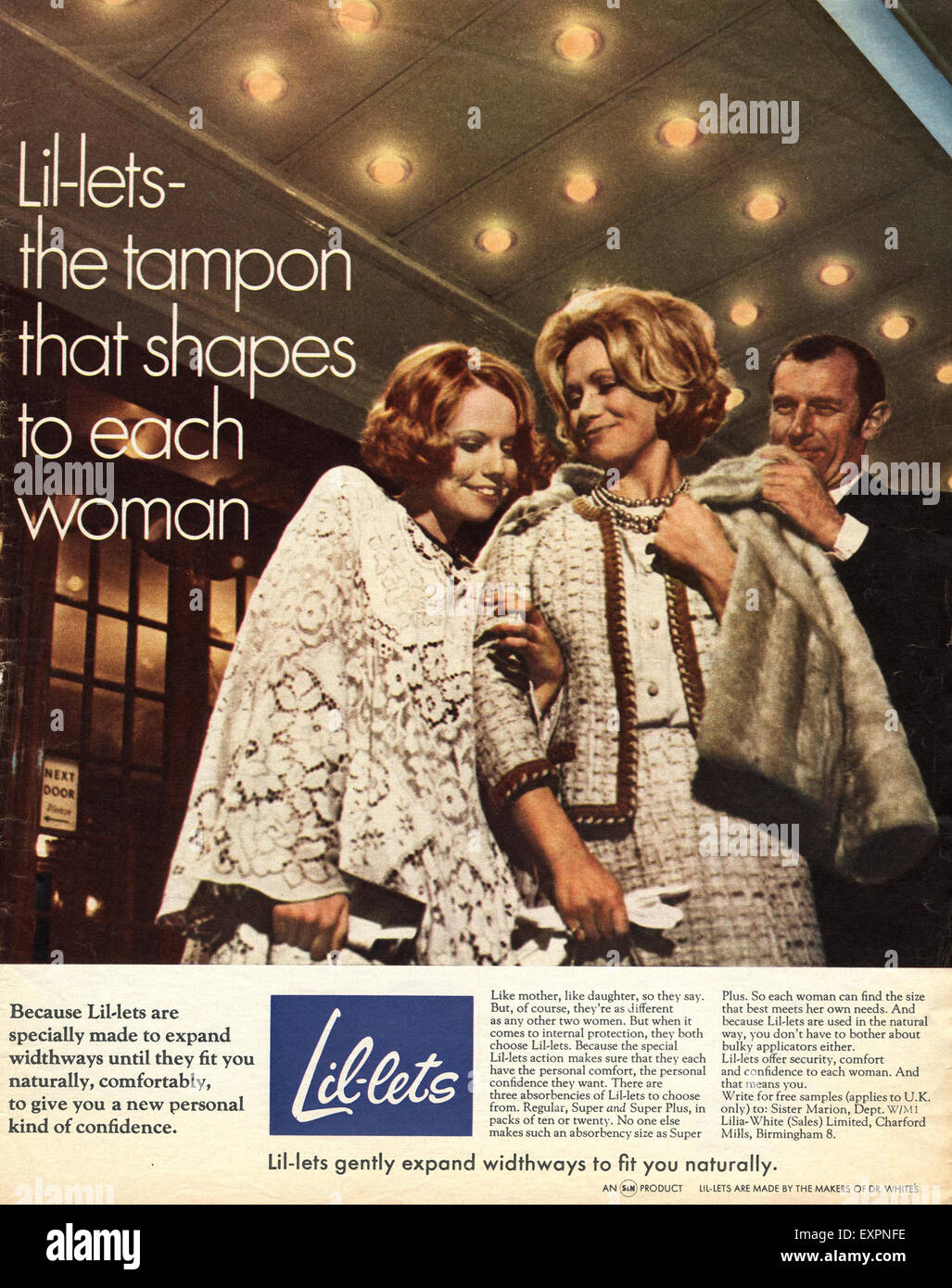 1960s UK LilLets Tampons Magazine Advert Stock Photo Alamy