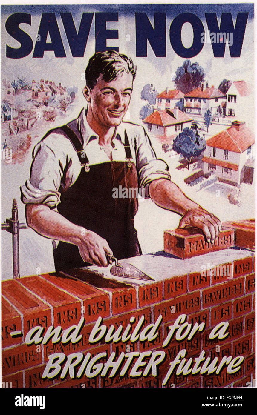 1940s UK National Savings Poster Stock Photo