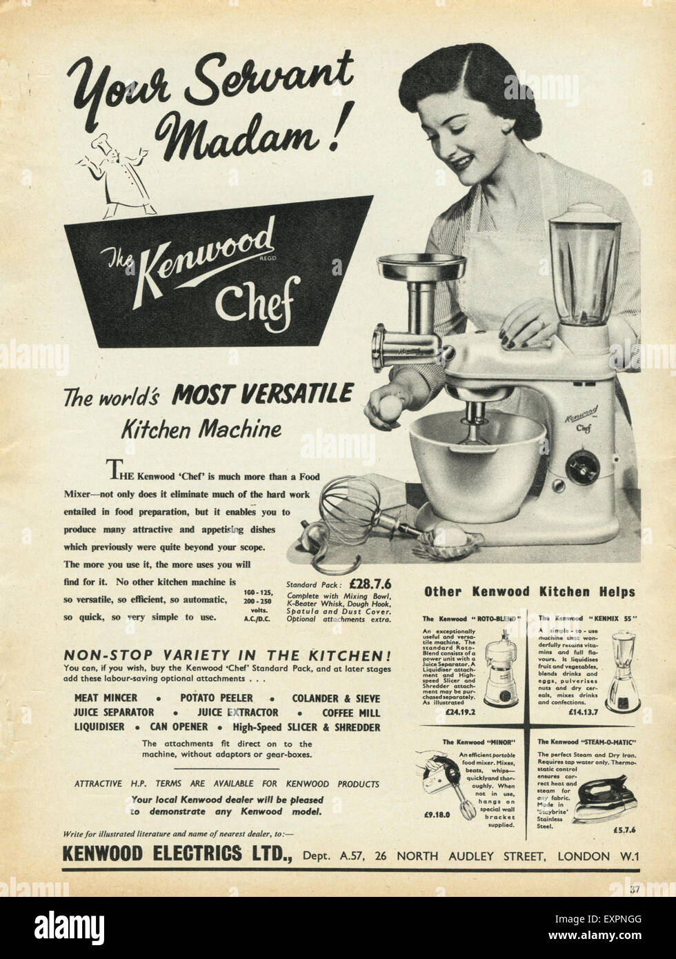 1940s UK Kenwood Chef Magazine Advert Stock Photo - Alamy