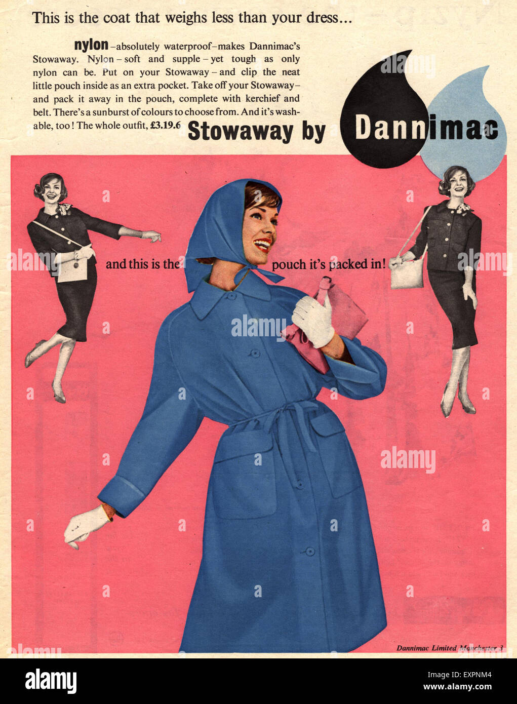 1950s UK Dannimac Magazine Advert Stock Photo