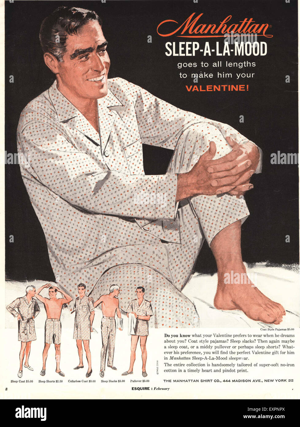 1950s USA Manhattan Pyjamas Magazine Advert Stock Photo Alamy