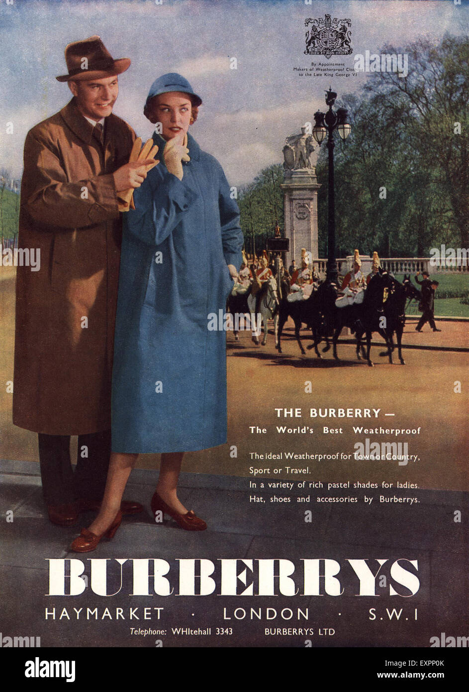 1950s UK Burberry Magazine Advert Stock Photo - Alamy