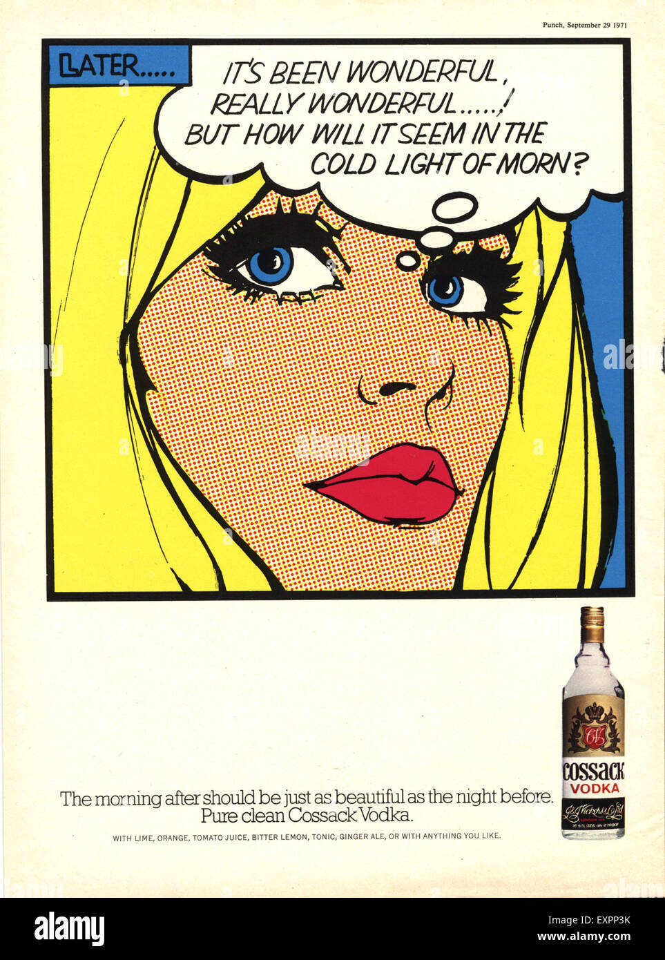 1970s UK Cossack Vodka Magazine Advert Stock Photo Alamy