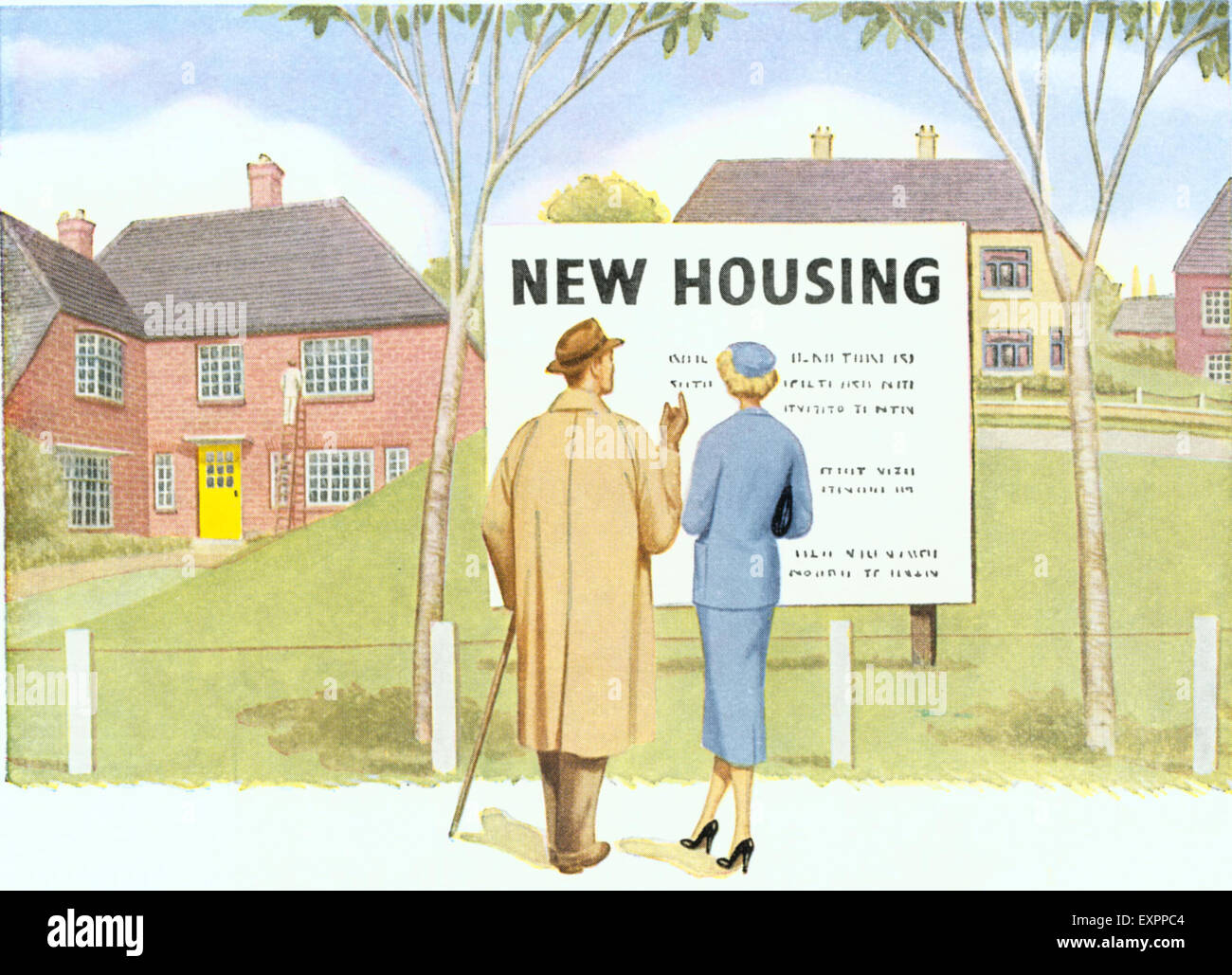 1950s UK New Homes Magazine Advert (detail) Stock Photo