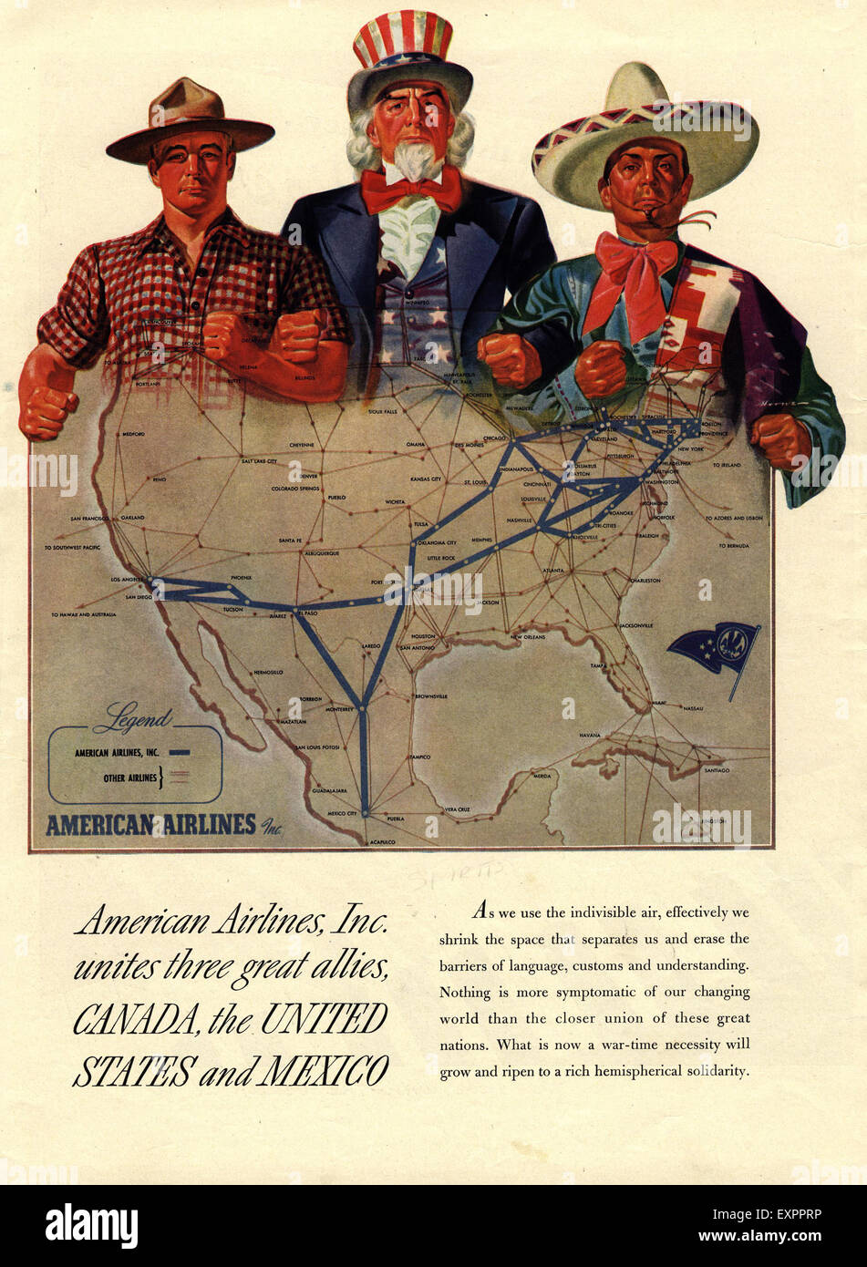 1930s USA Airlines Magazine Advert Stock Photo