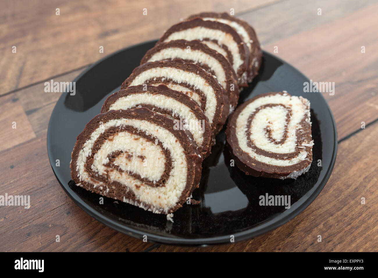 Coconut and Chocolate Rolls Stock Photo