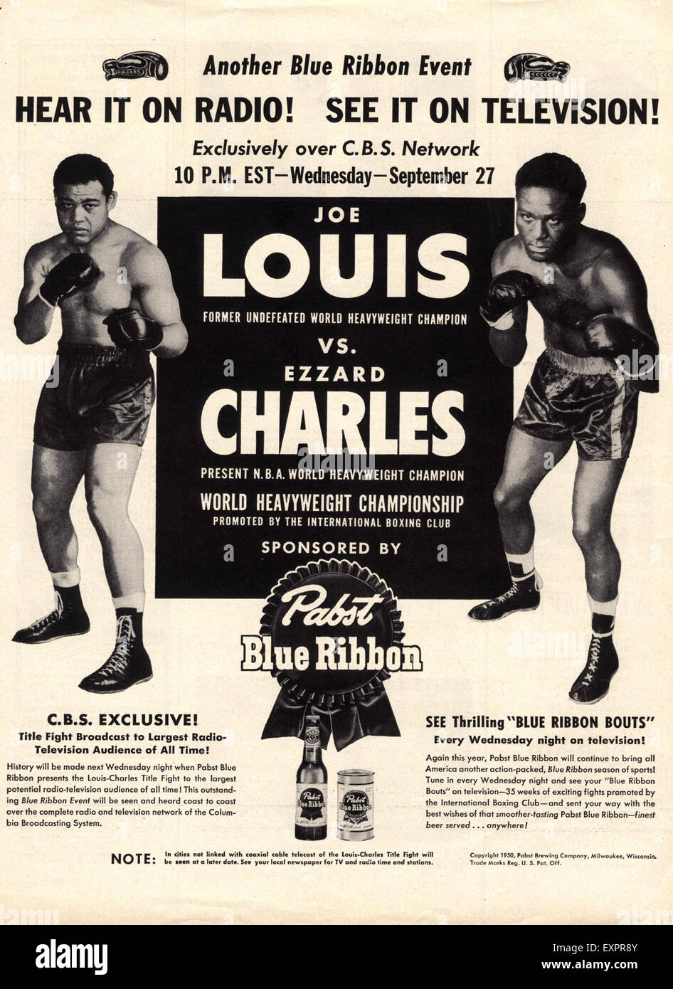 Joe Louis Ezzard Charles 1951 The Ring Magazine September 83343b47