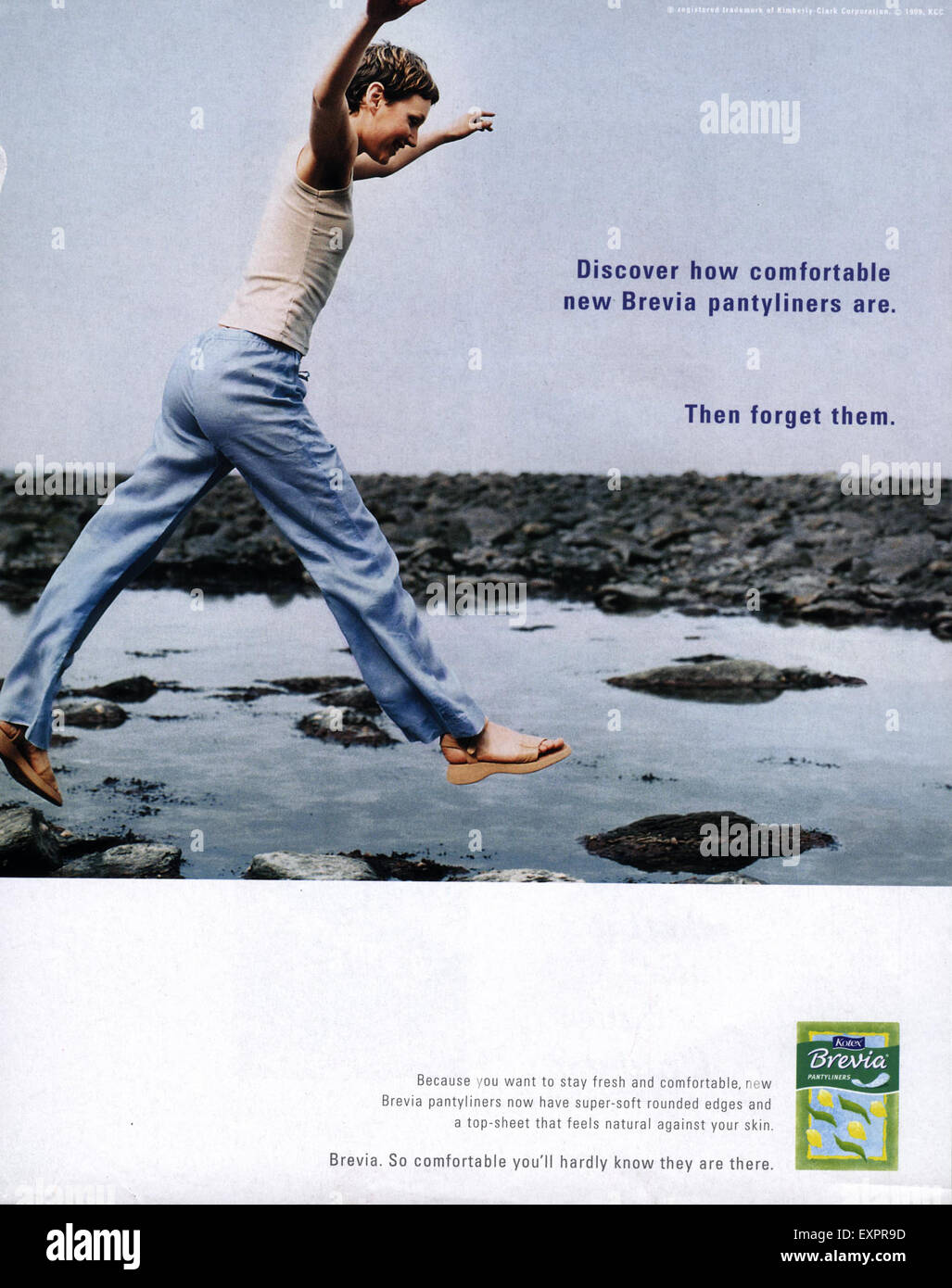 1990s USA Kotex Magazine Advert Stock Photo