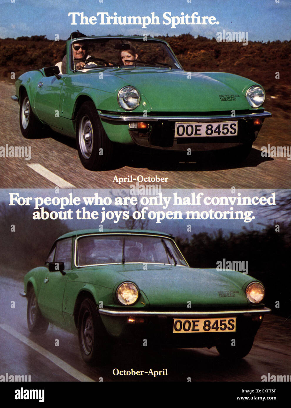 1970s UK Triumph Spitfire Cars Magazine Advert Stock Photo