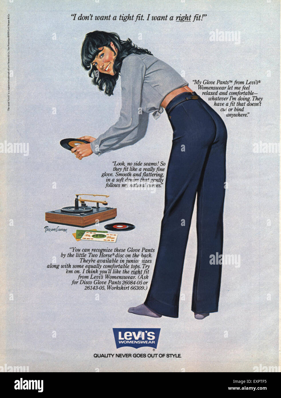 1970s USA Levi's Magazine Advert Stock Photo - Alamy