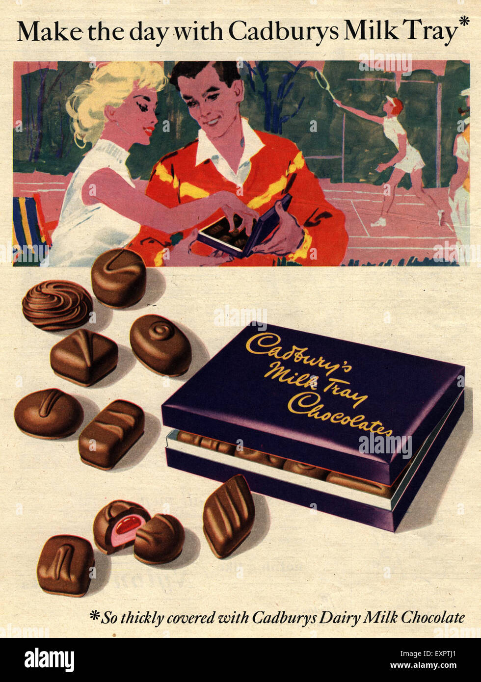 1950s UK Cadburys Magazine Advert Stock Photo Alamy
