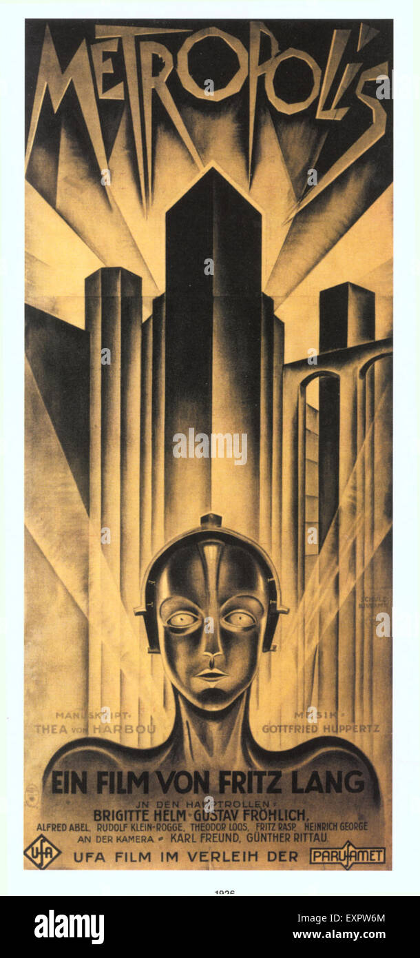 1920s USA Metropolis Film Poster Stock Photo